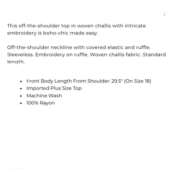 NWT LANE BRYANT Embroidered Top - Picture 4 of 4